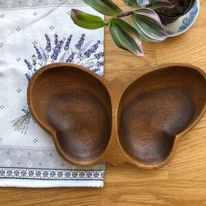 Vintage Butterfly Teak Bowl Ring Dish Trinket Dish 🦋